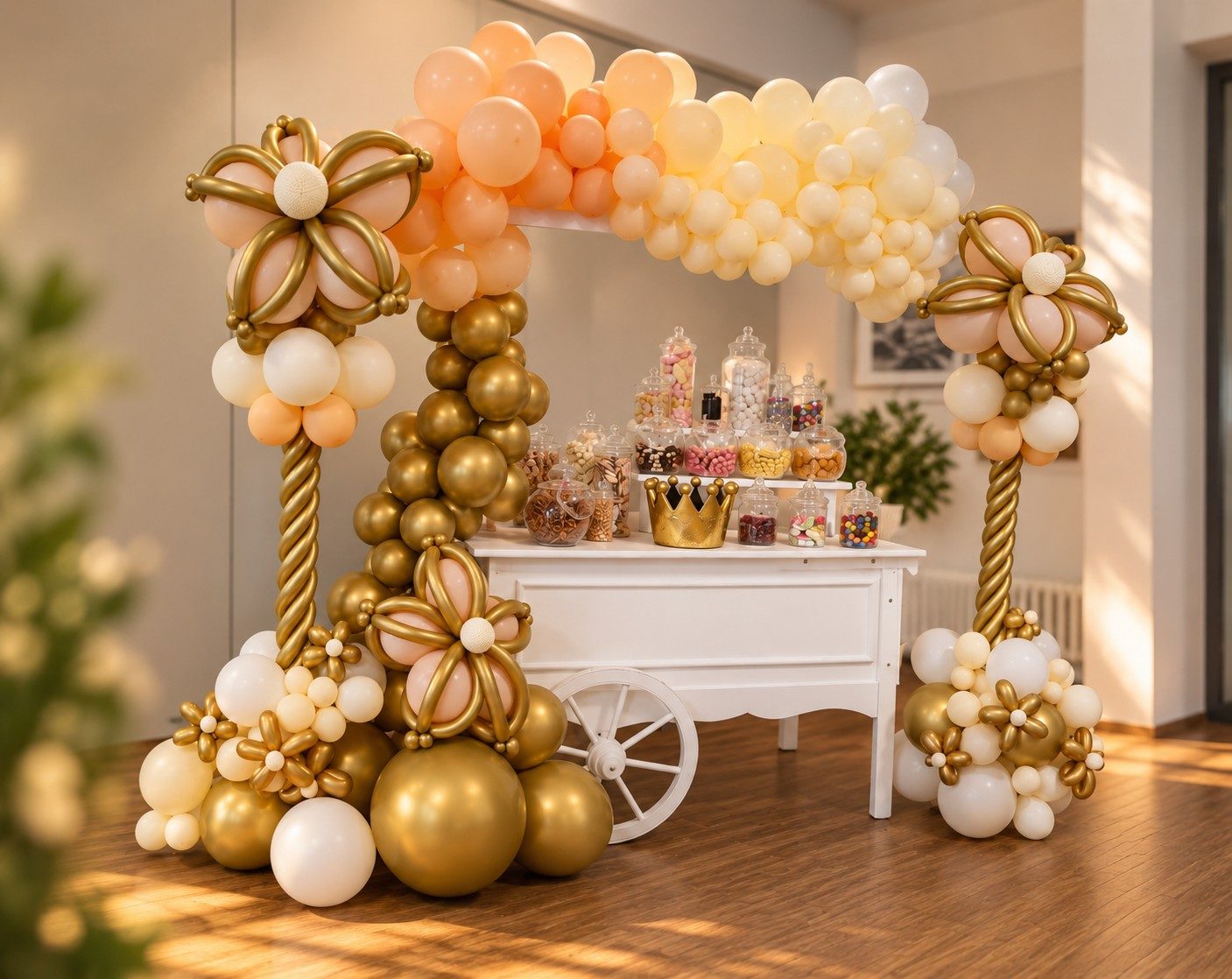 Ballonbogen über einer Candybar